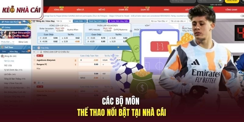 Các bộ môn thể thao nổi bật tại nhà cái
